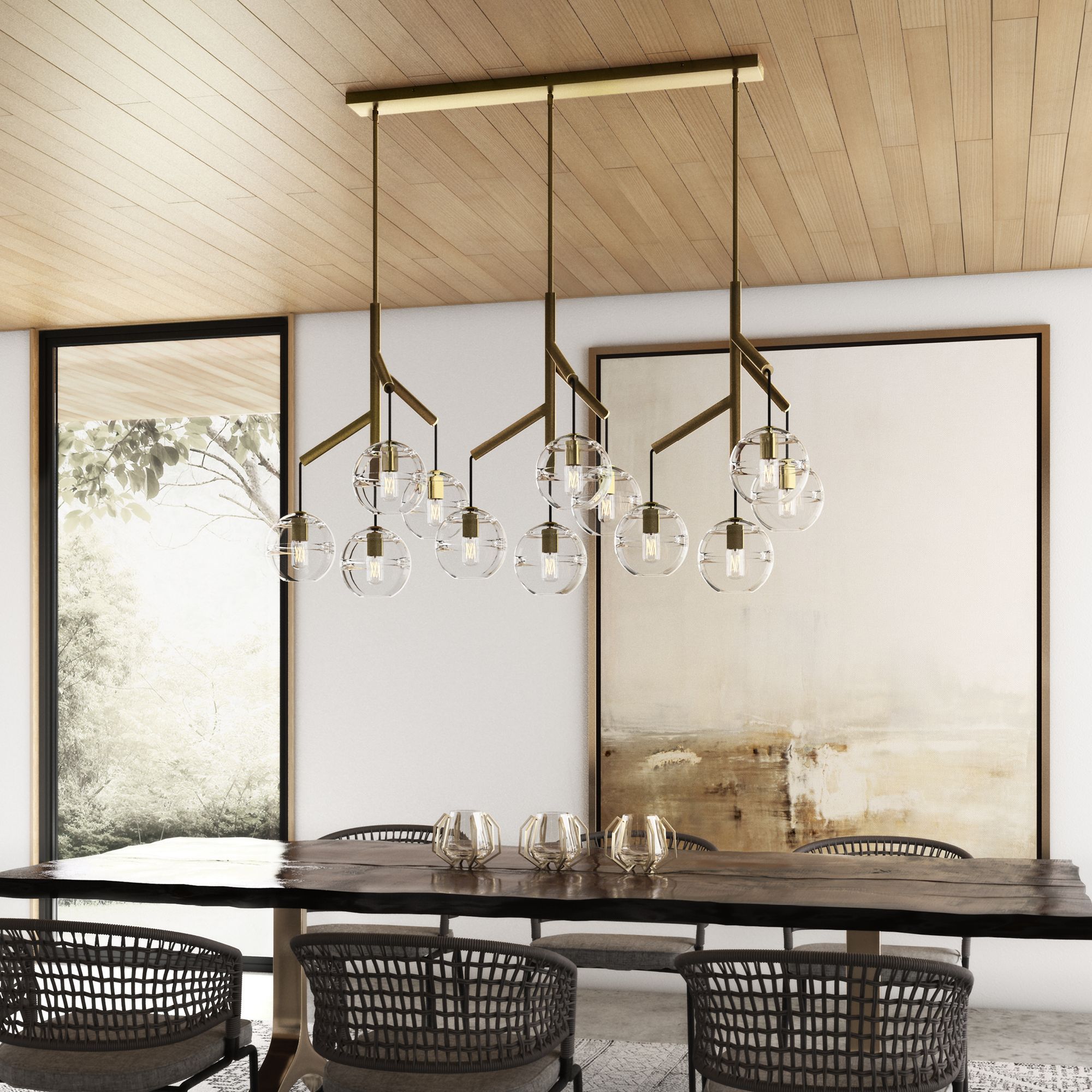 Image 7 Visual Comfort Sedona 62"W Aged Brass 12-Light Chandelier more views