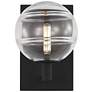 1_Visual Comfort Sedona 9"H Matte Black and Clear Glass Wall Sconce
