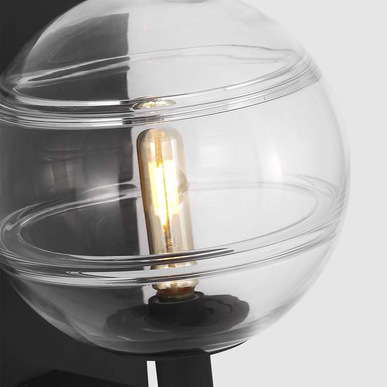 Image 3 Visual Comfort Sedona 9"H Matte Black and Clear Glass Wall Sconce more views