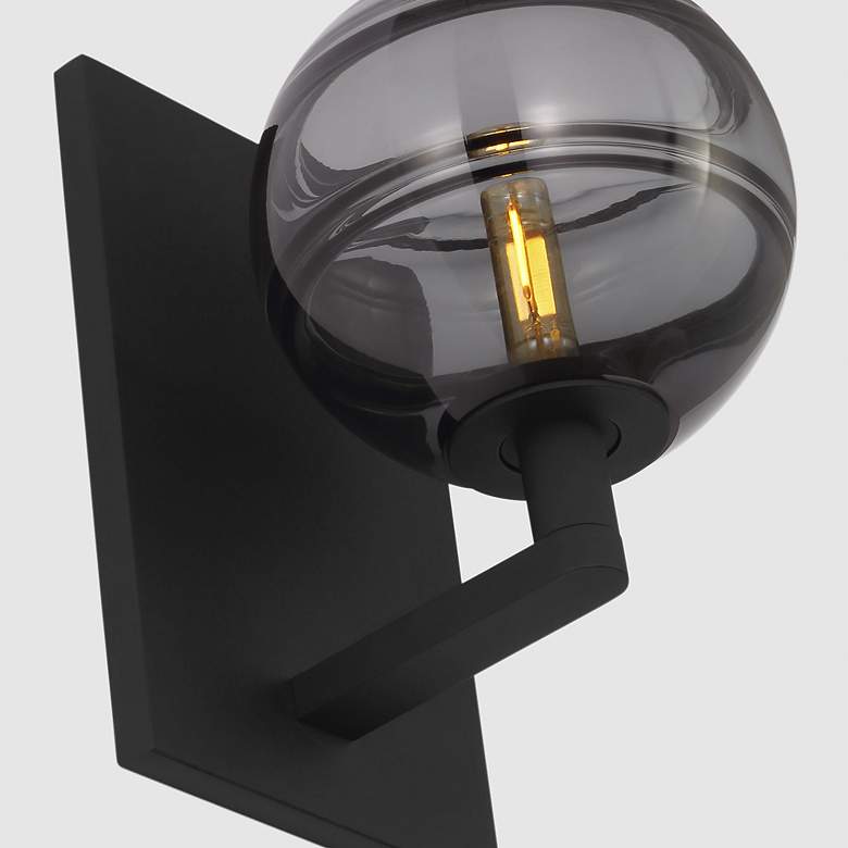 Image 3 Visual Comfort Sedona 9"H Matte Black Smoke Glass Wall Sconce more views