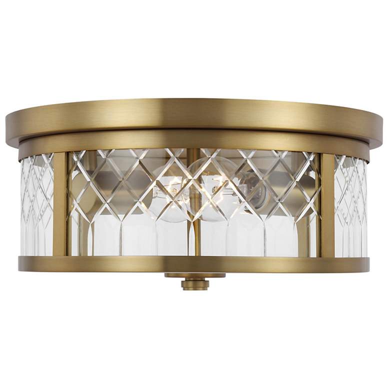 Image 1 Visual Comfort Studio Alec 13" Wide Burnished Brass Ceiling Light