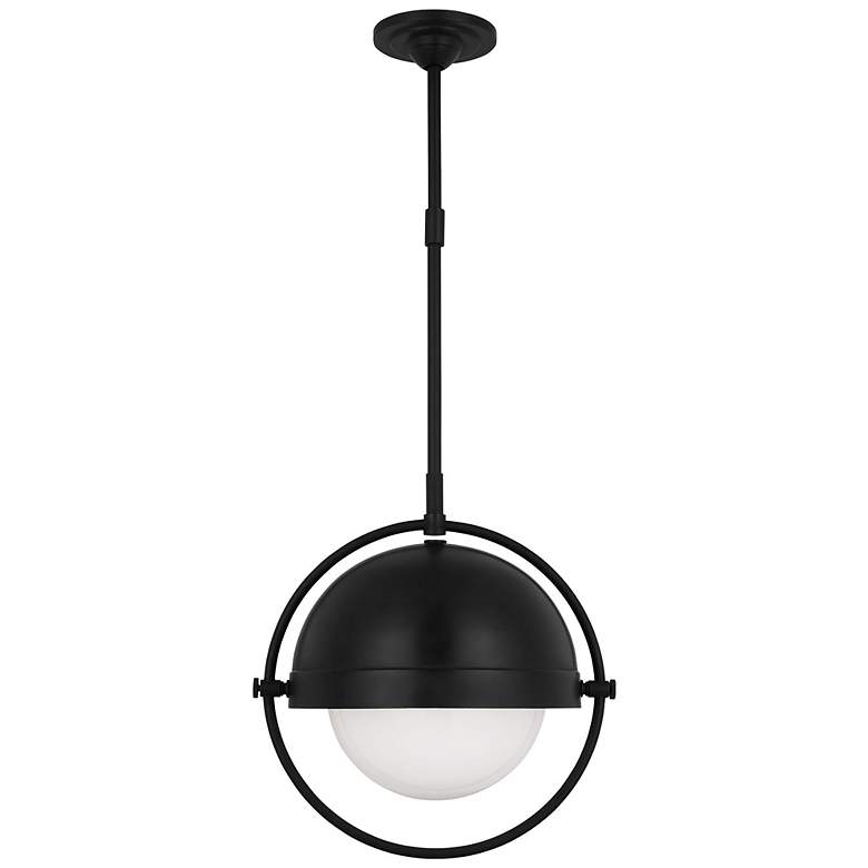 Image 1 Visual Comfort Studio Bacall Large Aged Iron Pendant 1 E26 Medium A19 60w