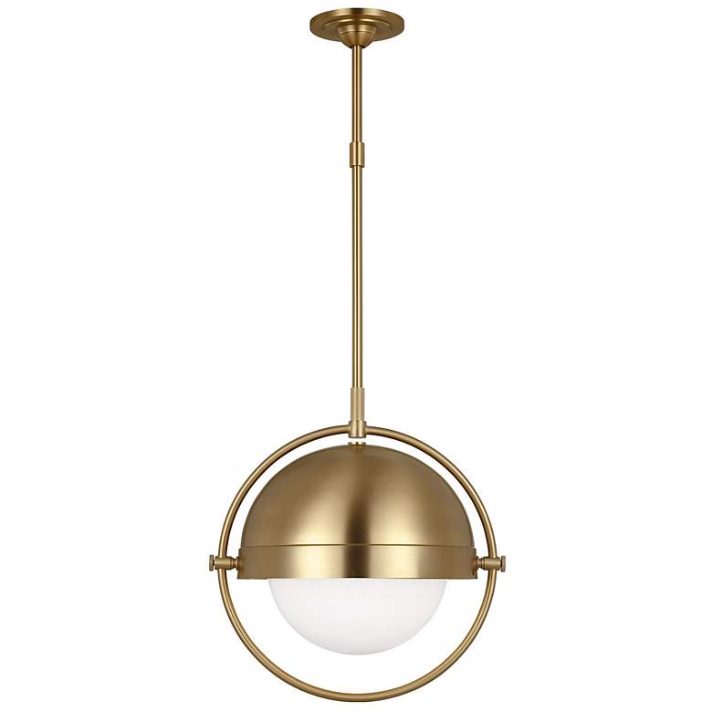 Image 1 Visual Comfort Studio Bacall Large Burnished Brass Pendant 1 E26 A19 60w