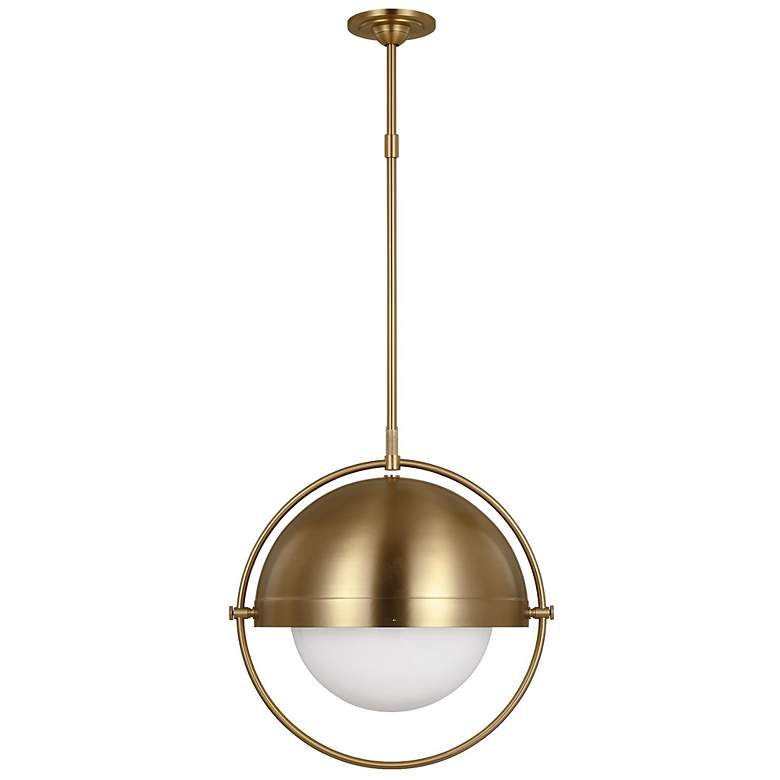 Image 1 Visual Comfort Studio Bacall XL Burnished Brass Pendant 1 E26 Med A19 60w