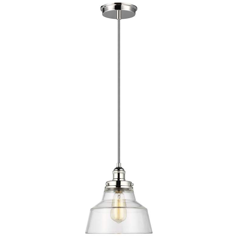 Image 1 Visual Comfort Studio Baskin Polished Nickel Pendant 1 Medium A19 60w