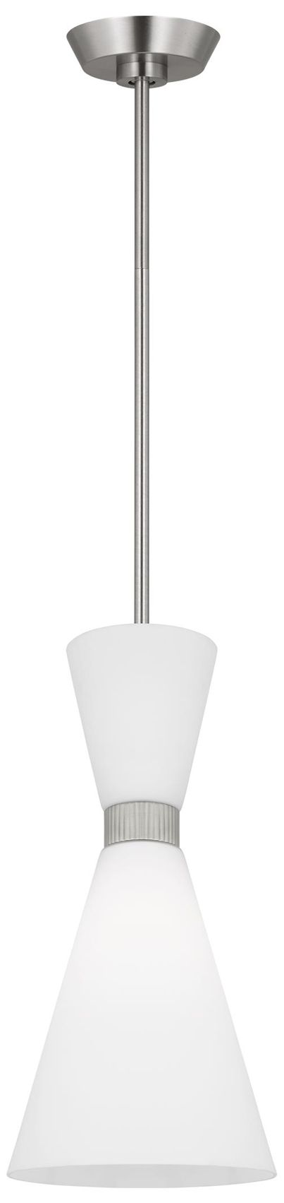 Image 3 Visual Comfort Studio Belcarra Small Brushed Steel Pendant 1 Medium A19 75w more views