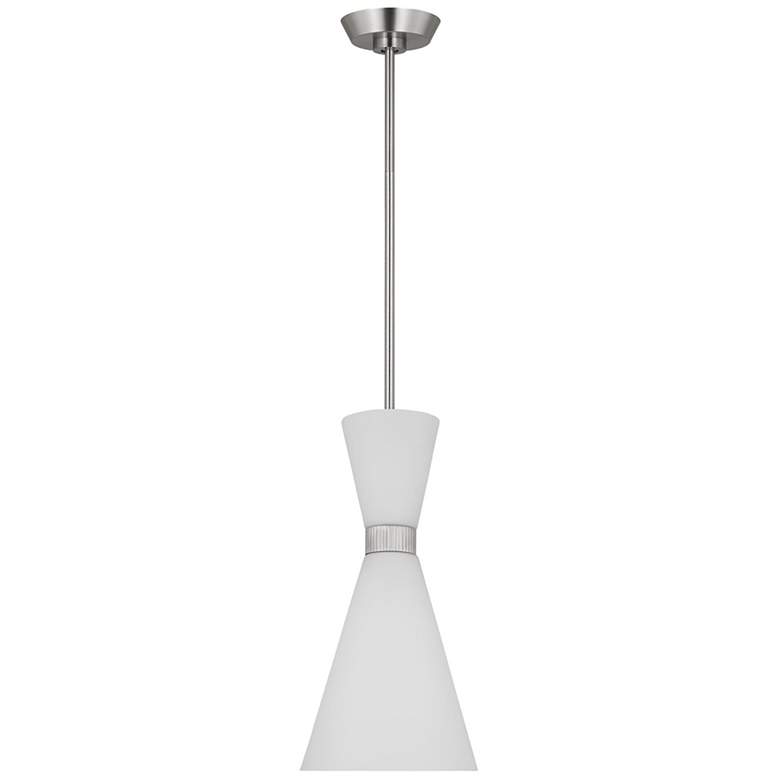 Image 4 Visual Comfort Studio Belcarra Small Brushed Steel Pendant 1 Medium A19 75w more views