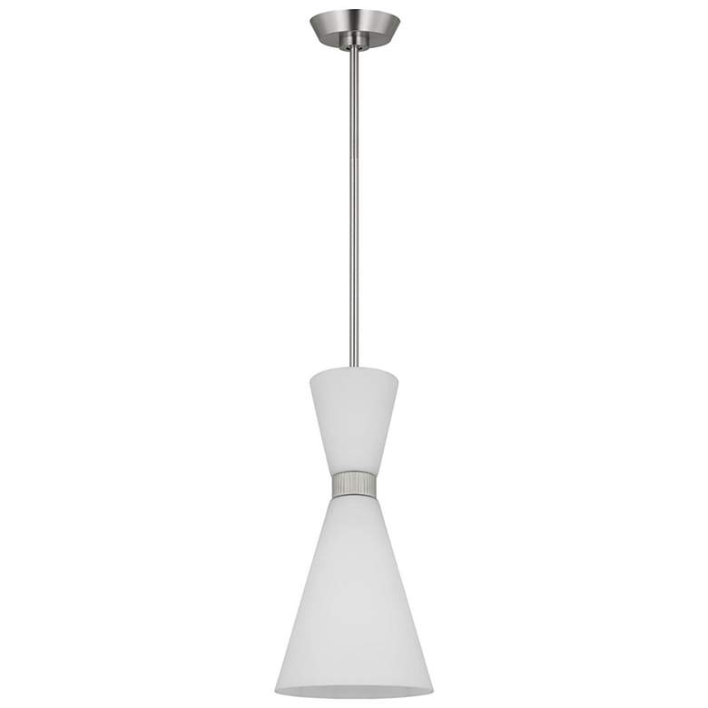 Image 5 Visual Comfort Studio Belcarra Small Brushed Steel Pendant 1 Medium A19 75w more views
