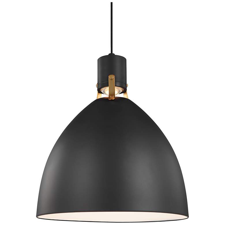 Image 1 Visual Comfort Studio Brynne Matte Black / Chrome Pendant Integrated Array