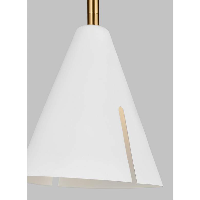 Image 2 Visual Comfort Studio Cambre Matte White and Burnished Brass Pendant more views