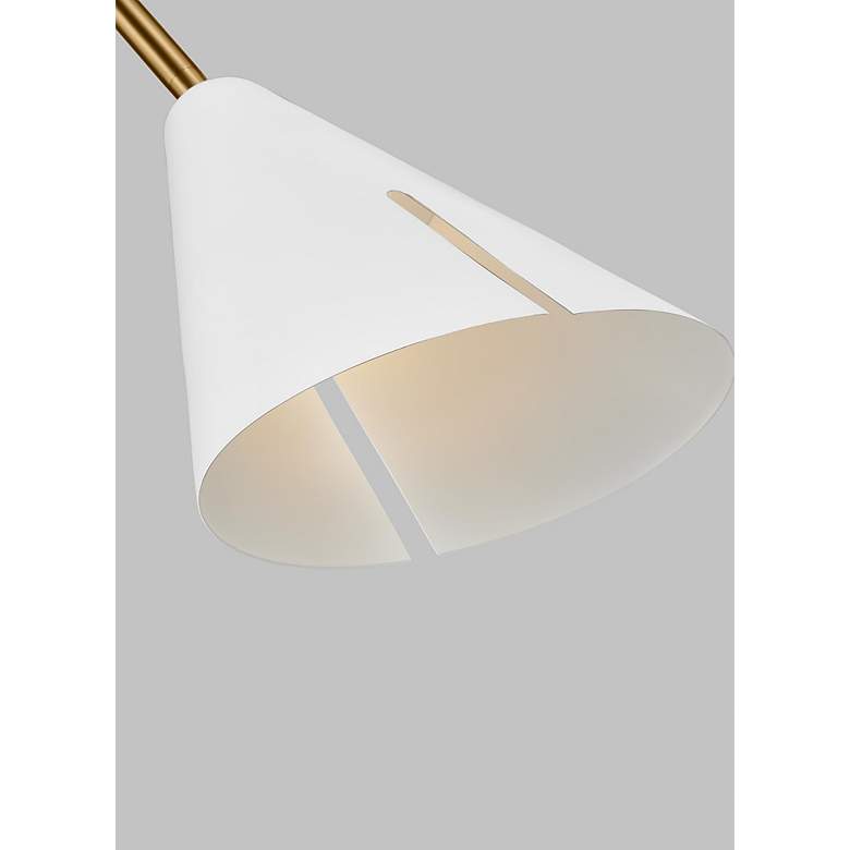 Image 3 Visual Comfort Studio Cambre Matte White and Burnished Brass Pendant more views