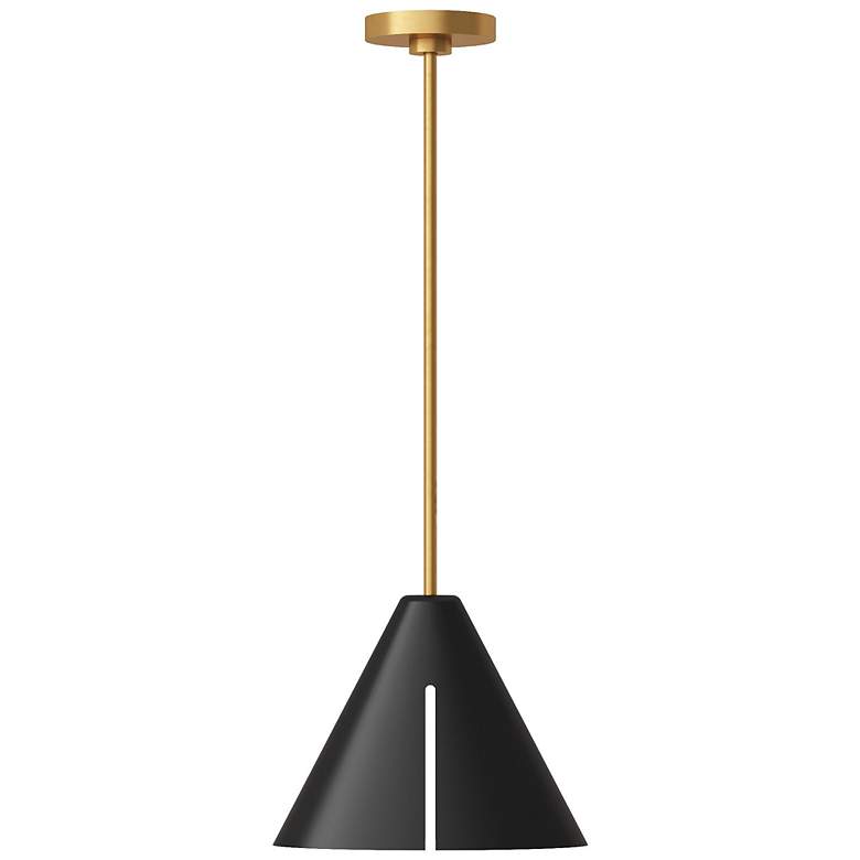 Image 1 Visual Comfort Studio Cambre Midnight Black and Burnished Brass Pendant