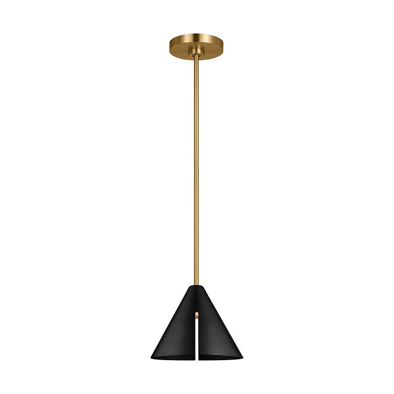 Image 3 Visual Comfort Studio Cambre Midnight Black and Burnished Brass Pendant more views