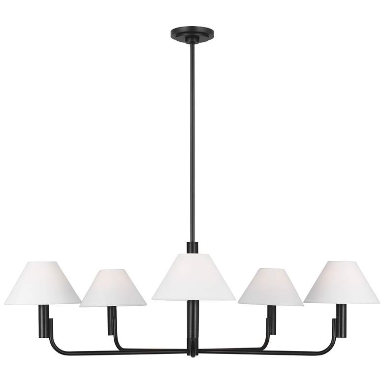 Image 1 Visual Comfort Studio Colfax Large Chandelier Torpedo 40.5" Aged Iron
