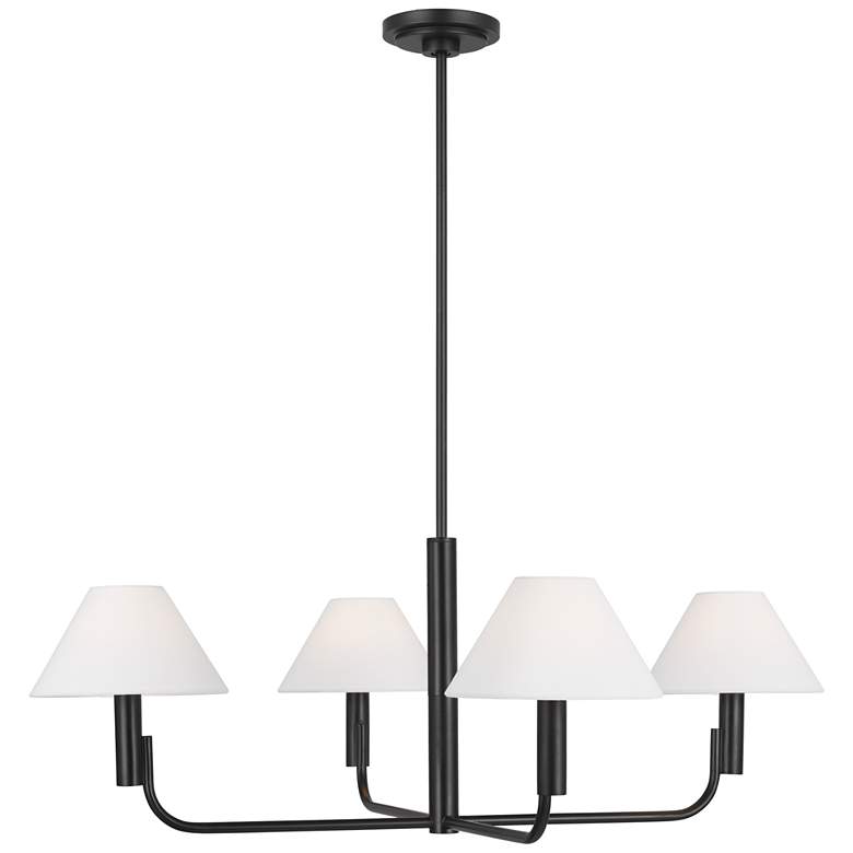 Image 1 Visual Comfort Studio Colfax Medium Chandelier B10 34.5" Aged Iron