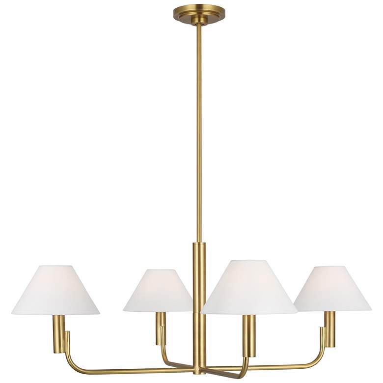 Image 1 Visual Comfort Studio Colfax Medium Chandelier B10 34.5" Burnished Brass