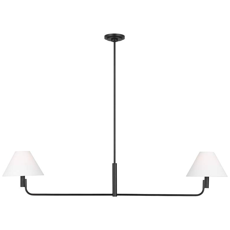 Image 1 Visual Comfort Studio Colfax Medium Linear Chandelier B10 54.5" Aged Iron
