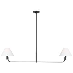 Visual Comfort Studio  Colfax Medium Linear Chandelier B10  54.5" Aged Iron