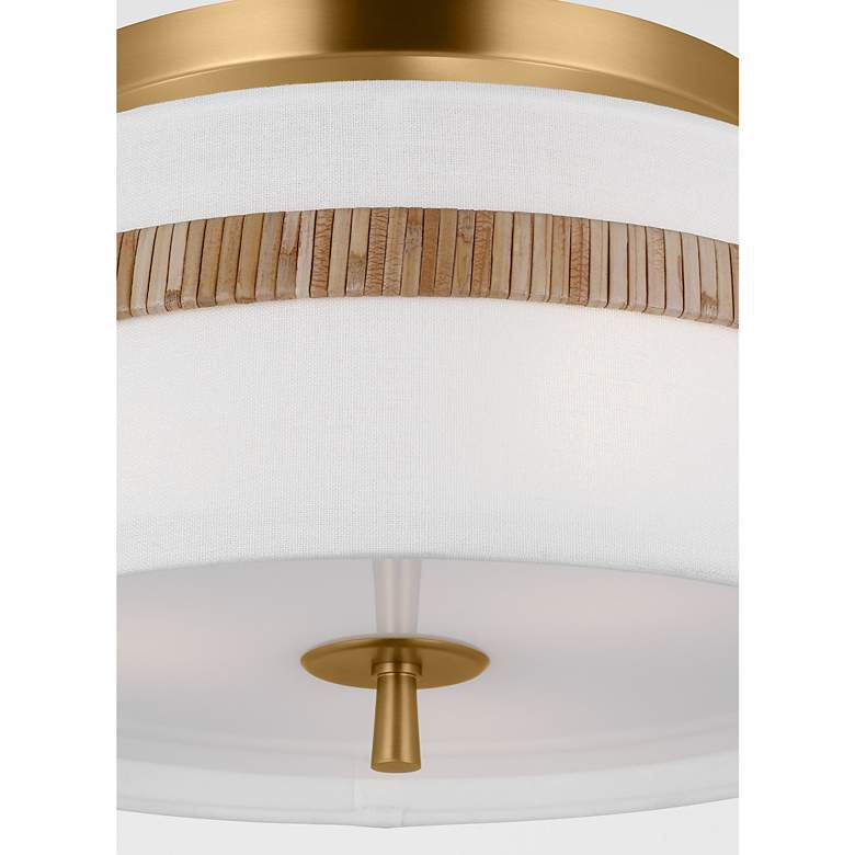 Image 3 Visual Comfort Studio Cordtlandt 14" Rattan and Glass Ceiling Light more views