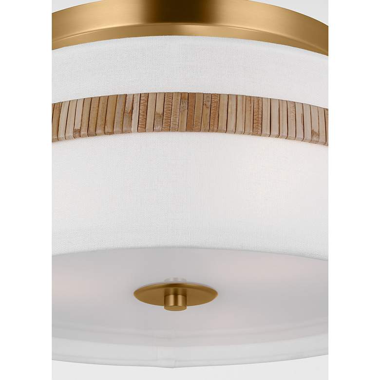 Image 5 Visual Comfort Studio Cordtlandt 14" Rattan and Glass Ceiling Light more views
