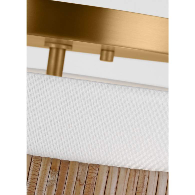 Image 6 Visual Comfort Studio Cordtlandt 14" Rattan and Glass Ceiling Light more views