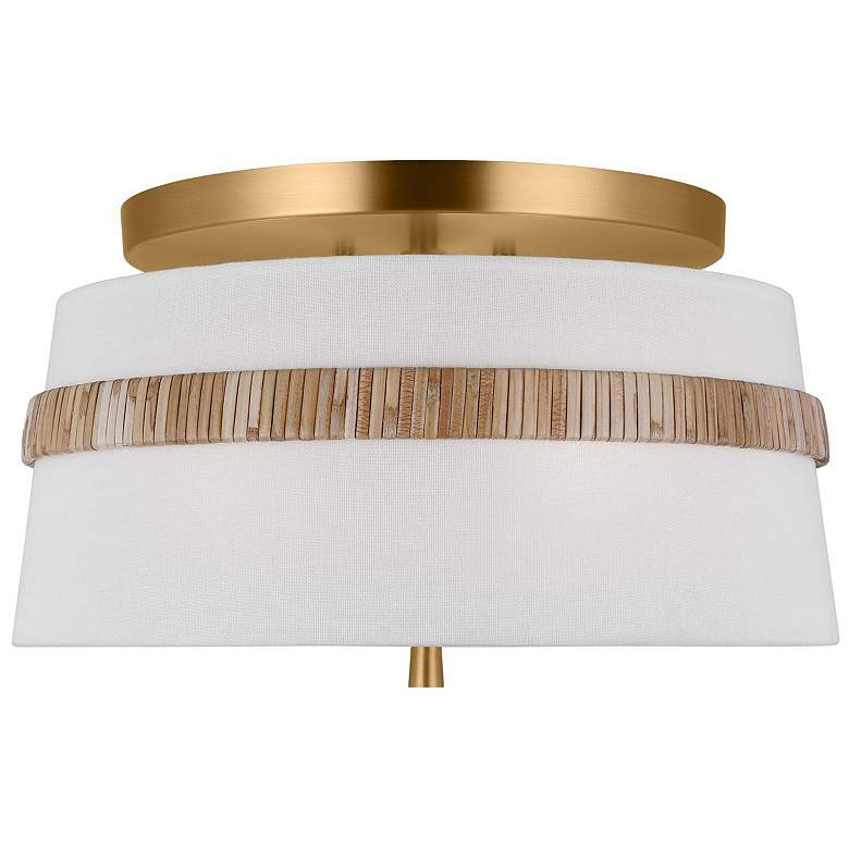 Image 7 Visual Comfort Studio Cordtlandt 14" Rattan and Glass Ceiling Light more views