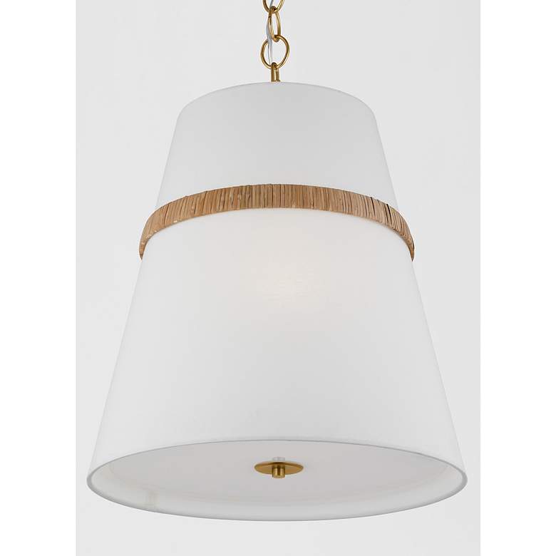Image 6 Visual Comfort Studio Cordtlandt Rattan / Burnished Brass Pendant 3 E26 Med more views
