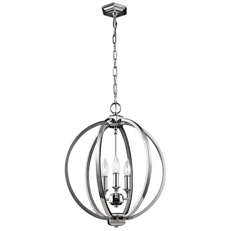 Image 1 Visual Comfort Studio Corinne Polished Nickel Pendant 3 Candelabra B10