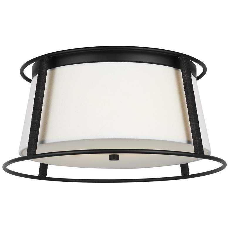 Image 1 Visual Comfort Studio  Cortes Medium Ceiling Flush Mount A19  13.5"   Black