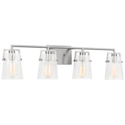 Visual Comfort Studio  Crofton 4 - Light Vanity  A19  33.37" Brushed Nickel