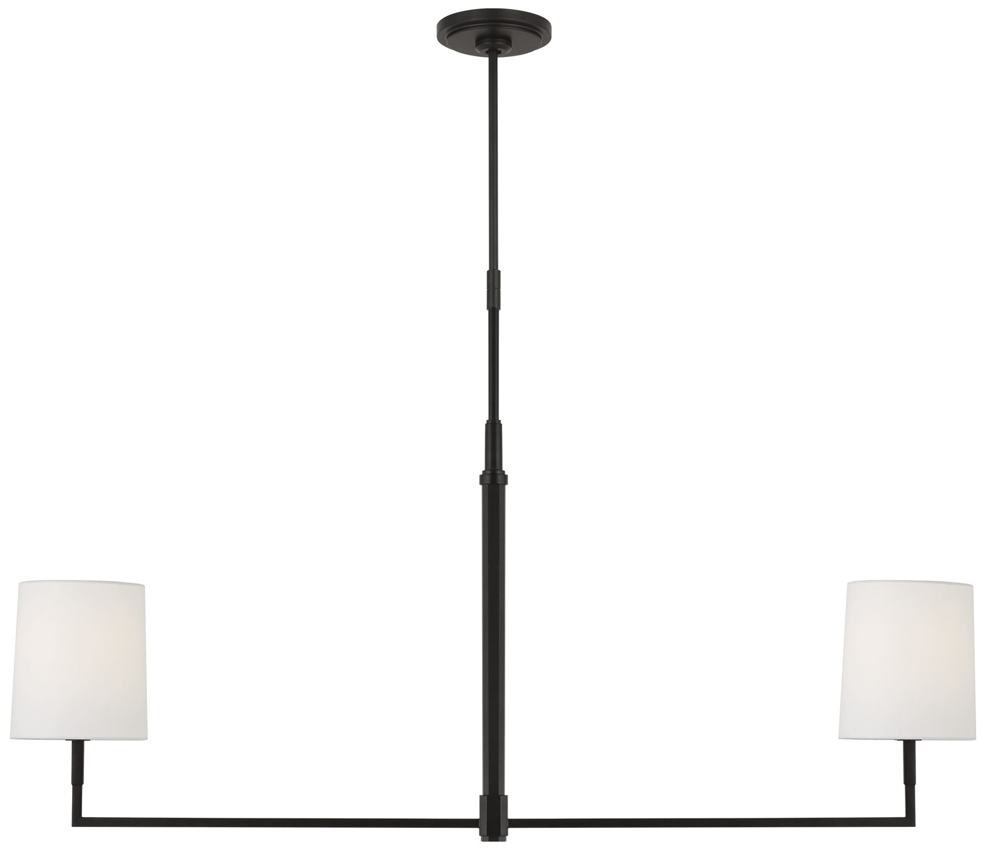 Visual Comfort Studio  Danica Large Linear Chandelier  A19  50"  Aged Iron