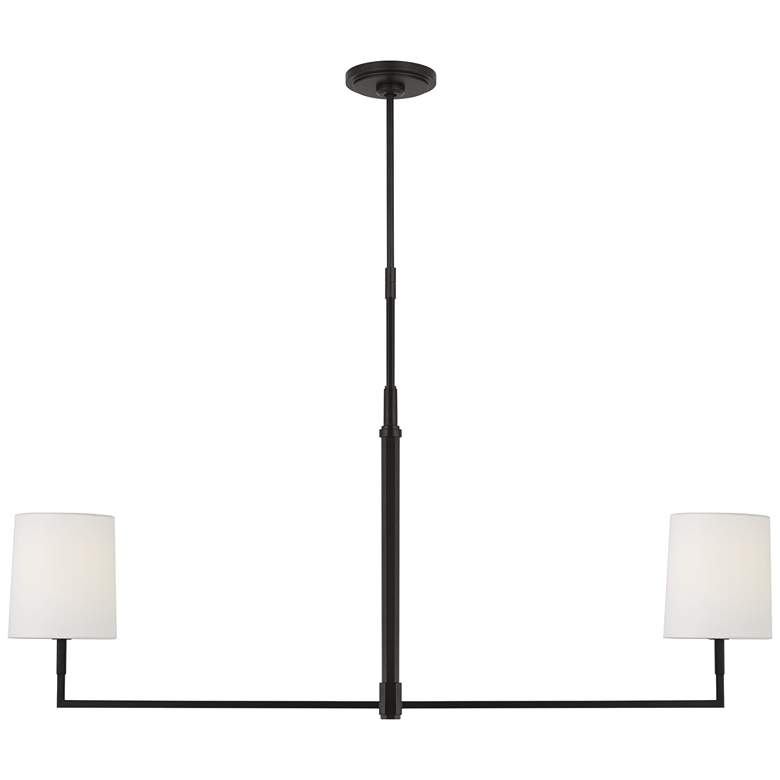 Image 1 Visual Comfort Studio Danica Large Linear Chandelier A19 50" Aged Iron