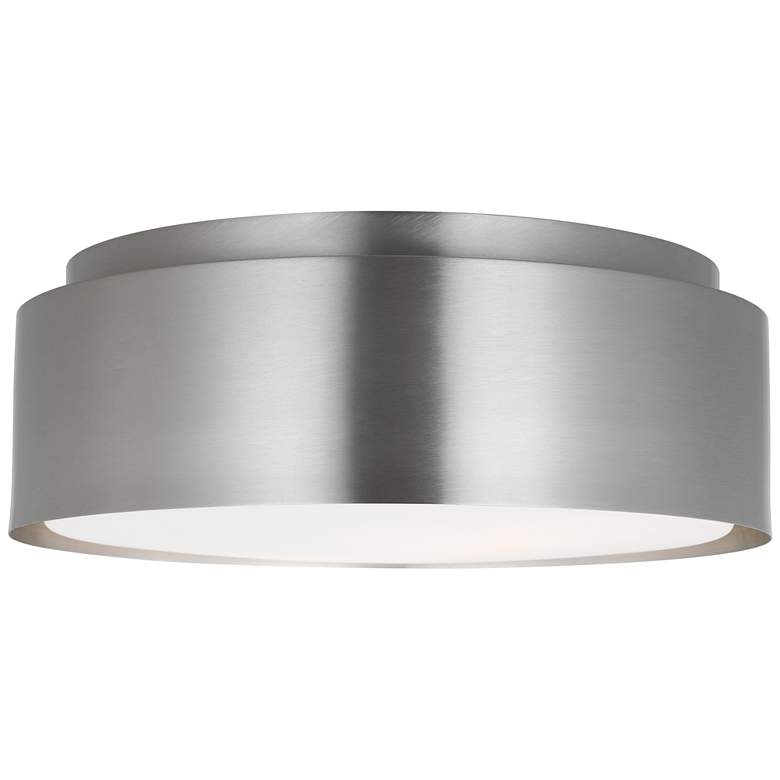 Image 1 Visual Comfort Studio Dartmore Medium Flush Mount A19 15" Brushed Nickel
