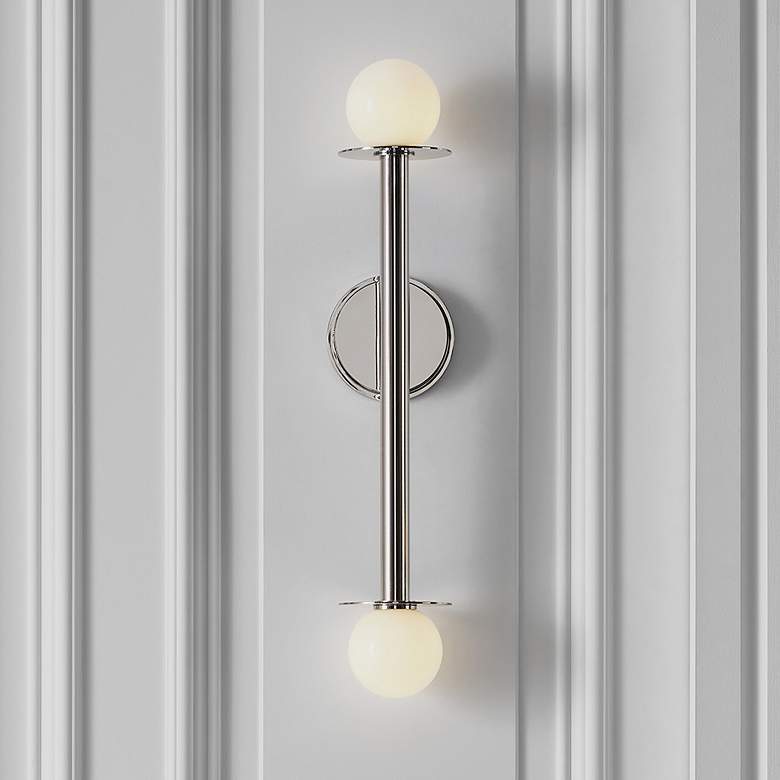 Image 1 Visual Comfort Studio Double Nodes G9 4.7" Nickel Sconce