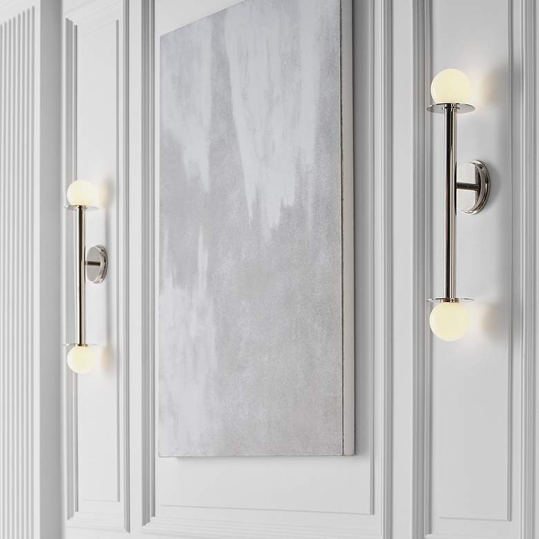 Image 4 Visual Comfort Studio Double Nodes G9 4.7" Nickel Sconce more views