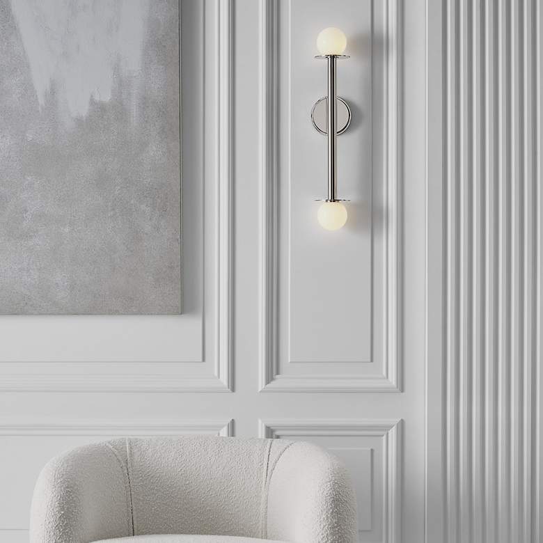 Image 7 Visual Comfort Studio Double Nodes G9 4.7" Nickel Sconce more views