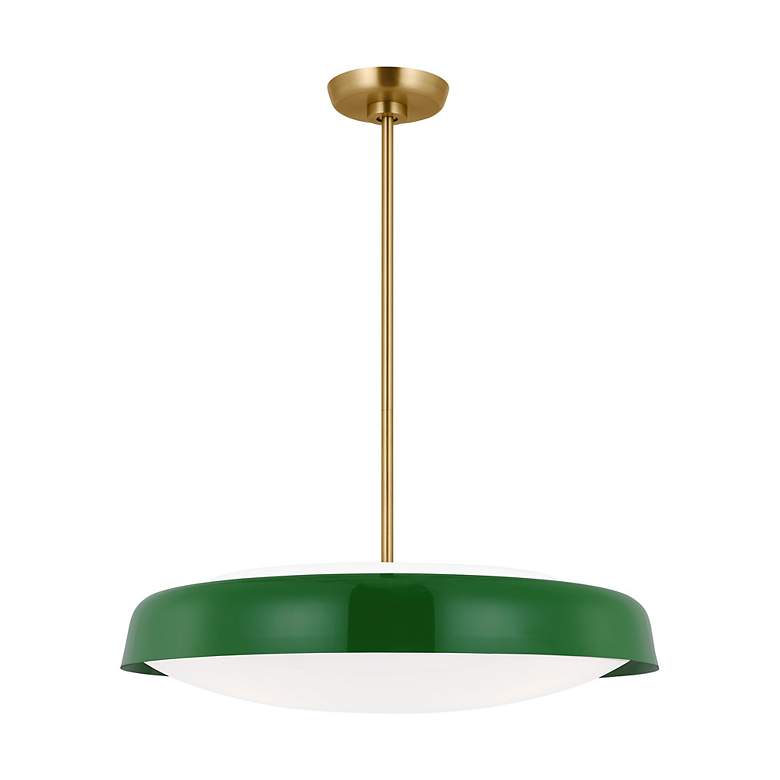 Image 3 Visual Comfort Studio Draper Green / Burnished Brass Pendant 3 E26 Medium more views