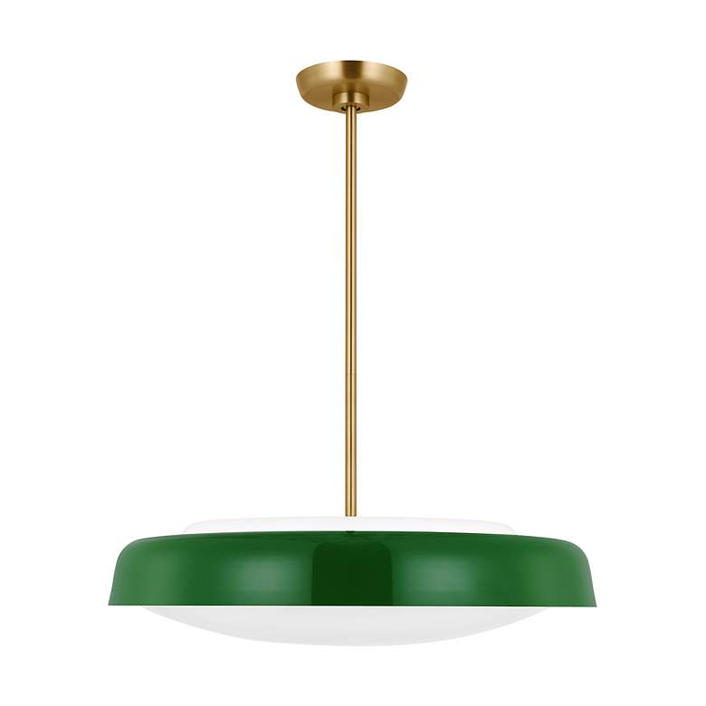 Image 4 Visual Comfort Studio Draper Green / Burnished Brass Pendant 3 E26 Medium more views