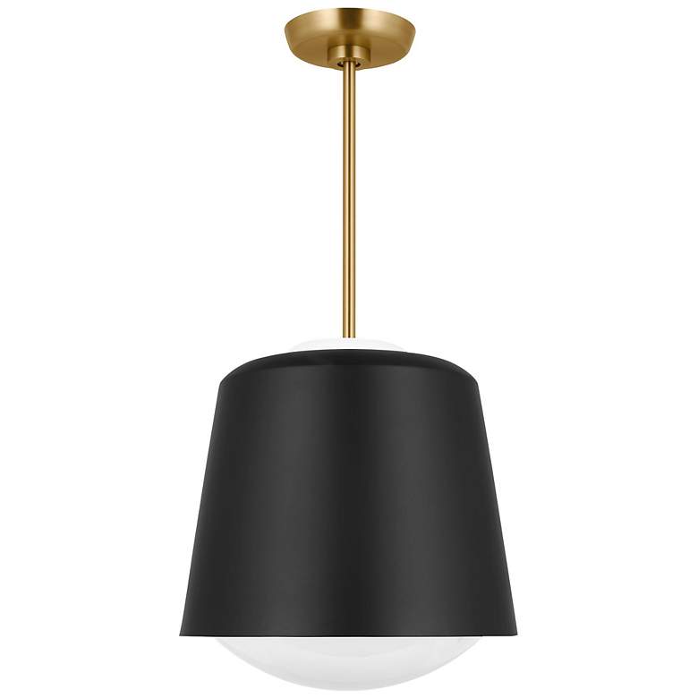 Image 1 Visual Comfort Studio Draper Midnight Black / Burnished Brass Pendant 1 E26