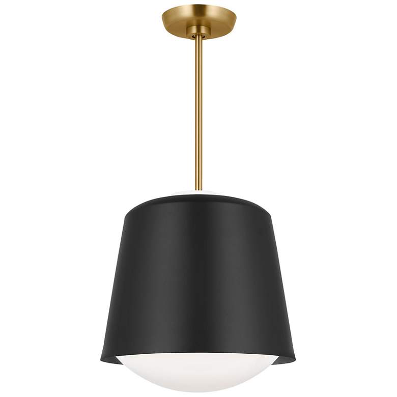 Image 4 Visual Comfort Studio Draper Midnight Black / Burnished Brass Pendant 1 E26 more views