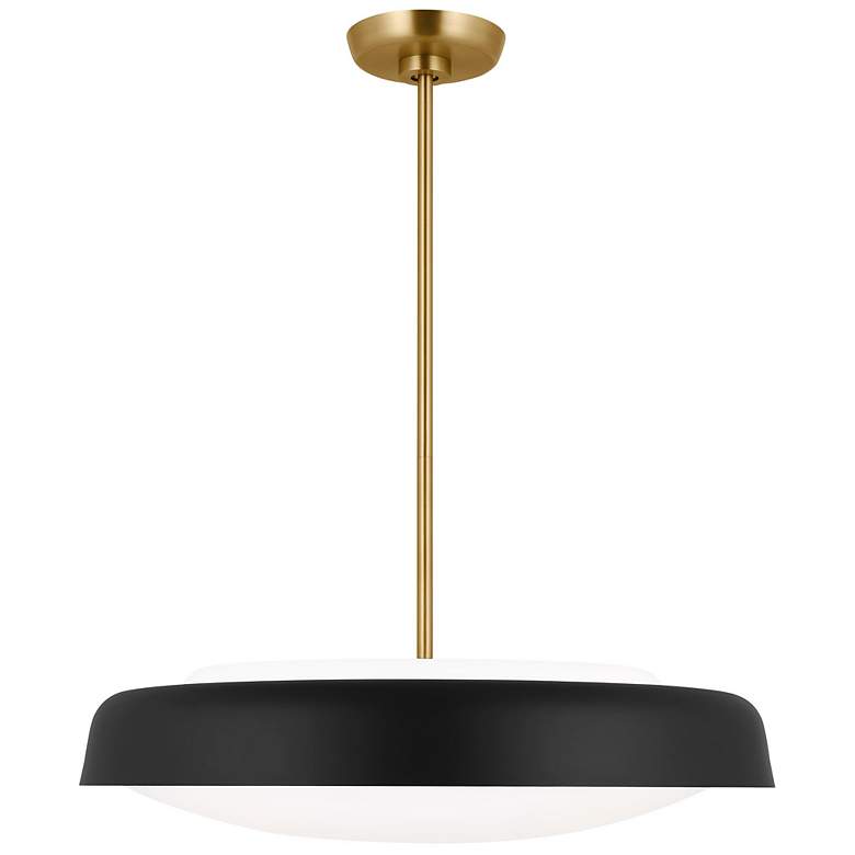 Image 1 Visual Comfort Studio Draper Midnight Black / Burnished Brass Pendant 3 E26