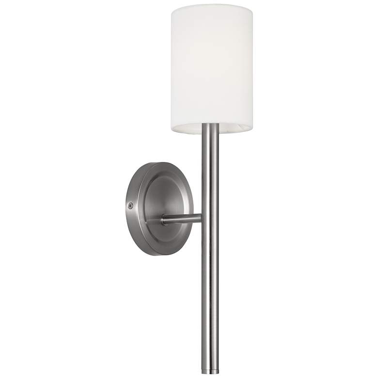 Image 1 Visual Comfort Studio Egmont Tall Sconce A19 4.75" Brushed Nickel