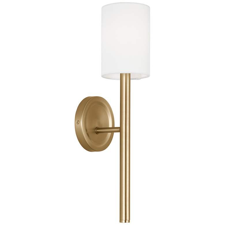 Image 1 Visual Comfort Studio Egmont Tall Sconce A19 4.75" Satin Brass