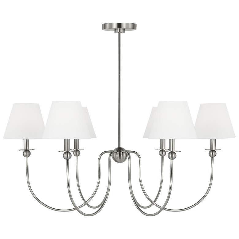 Image 1 Visual Comfort Studio Elsay Large Chandelier Torpedo 36.37" Brushed Nickel