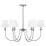 Visual Comfort Studio  Elsay Large Chandelier Torpedo 36.37" Brushed Nickel