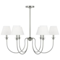 Visual Comfort Studio  Elsay Large Chandelier Torpedo 36.37" Brushed Nickel