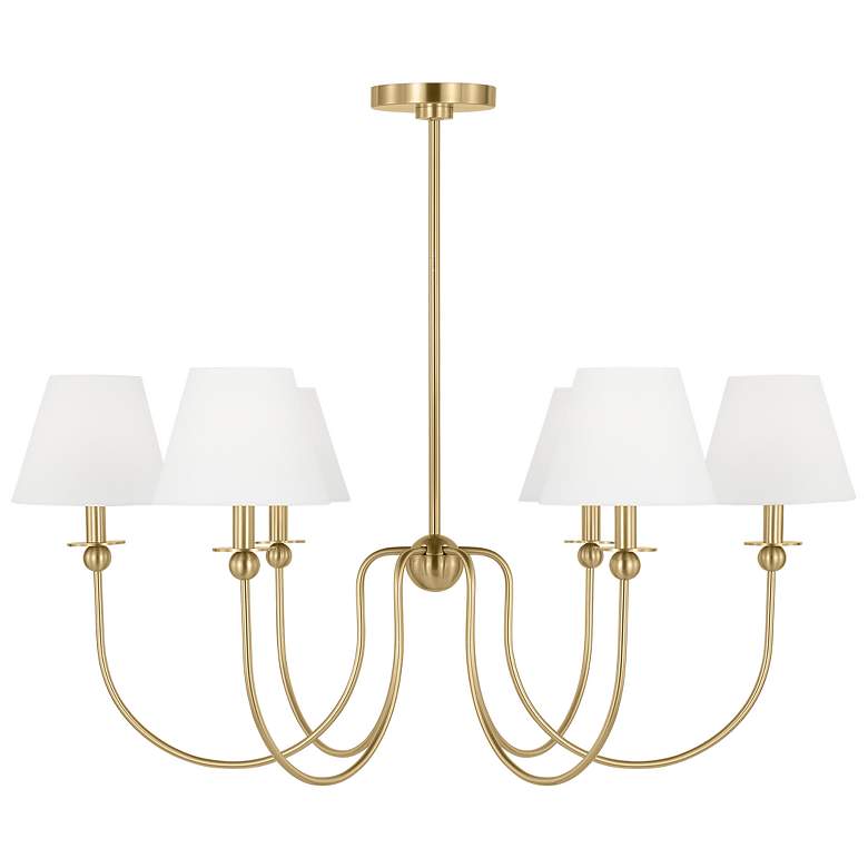 Image 1 Visual Comfort Studio  Elsay Large Chandelier Torpedo  36.37" Satin Brass