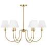 Visual Comfort Studio  Elsay Large Chandelier Torpedo  36.37" Satin Brass