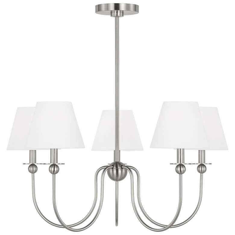 Image 1 Visual Comfort Studio Elsay Medium B10 Torpedo 29.75" Brushed Nickel