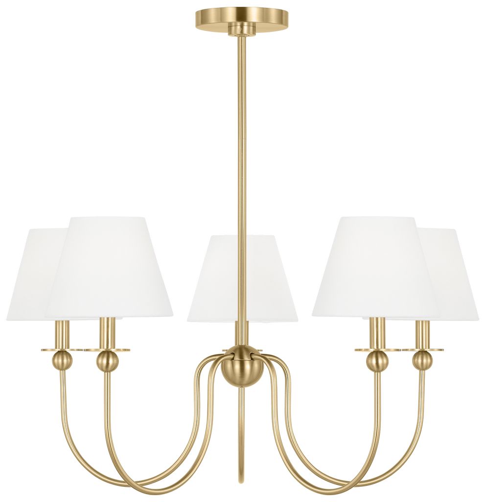 Visual Comfort Studio  Elsay Medium Chandelier  B10  29.75"  Satin Brass